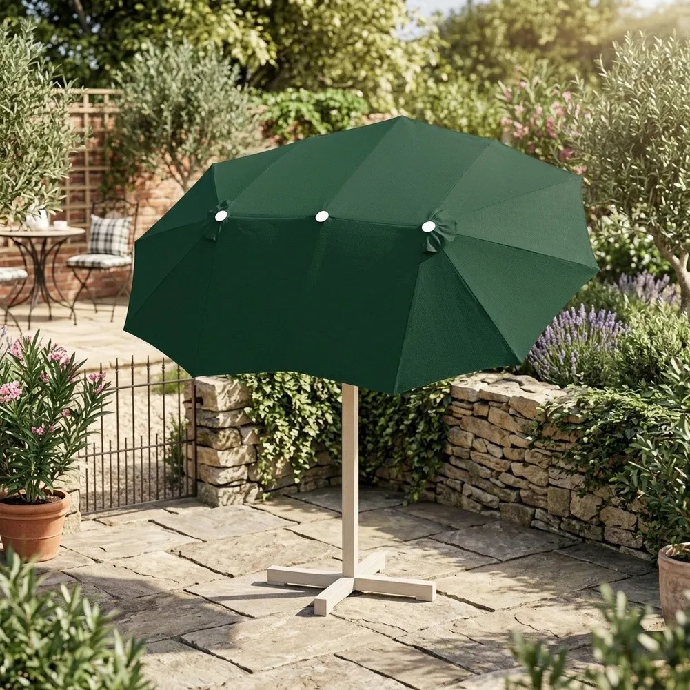 Umbrella Replacement Fabric 2.7m for Three Section Frames - High Strength Polyester Waterproof UV Protection Khaki Navy Red