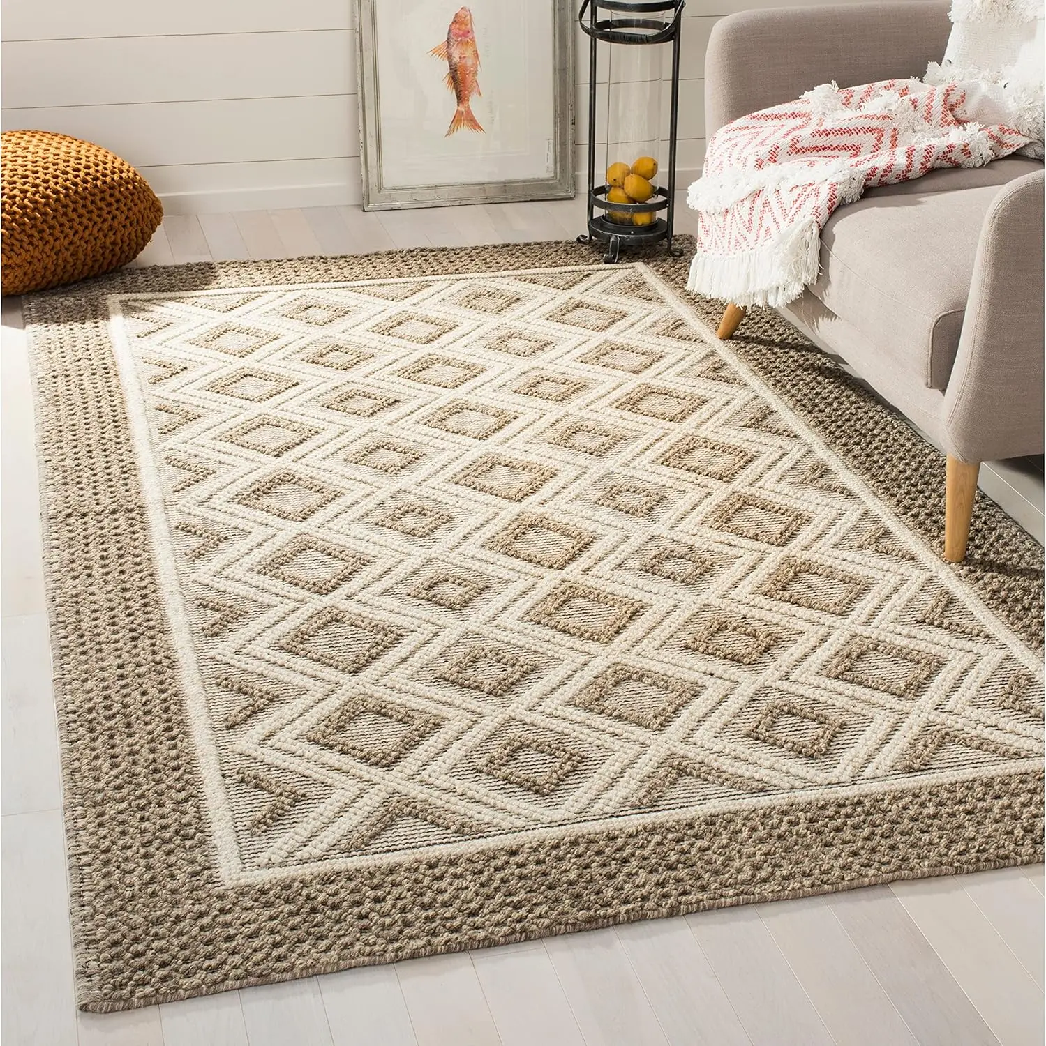 

Акцентный коврик Safavieh Vermont Collection — 3 фута X 5 дюймов, серый и цвет слоновой кости, шерсть и хлопок ручной работы, идеально подходит для больших дорожных зон