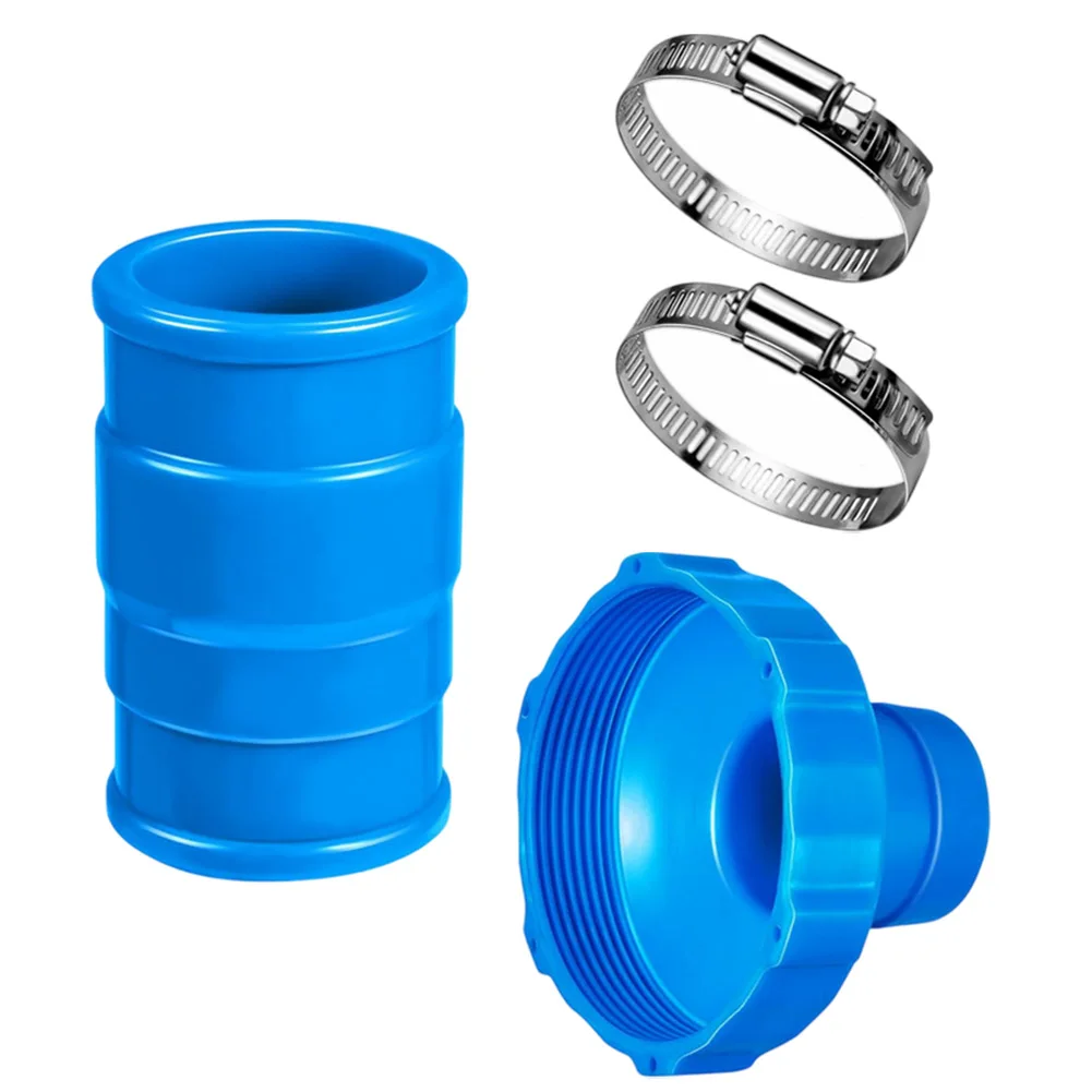 For Intex 11238 Pool Vacuum Connection Kit with 1.25 inch to 1.5 inch Adapter 2 Clamps and Plastic Construction
