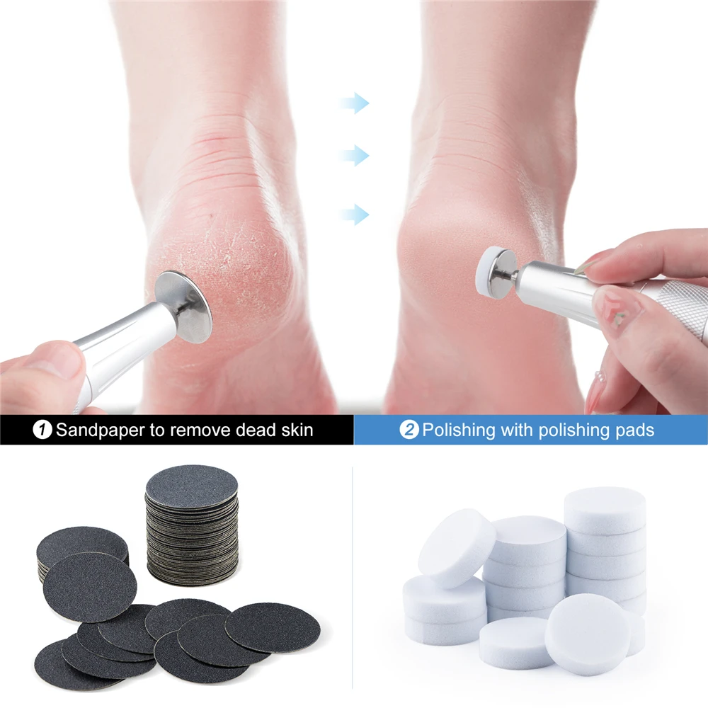 Pedicure Polishing Pads Replaceable Self-Adhesive Sanding Paper Foot Dead Skin Remove Nail Buffing Disc Salon Foot Calluse Tool