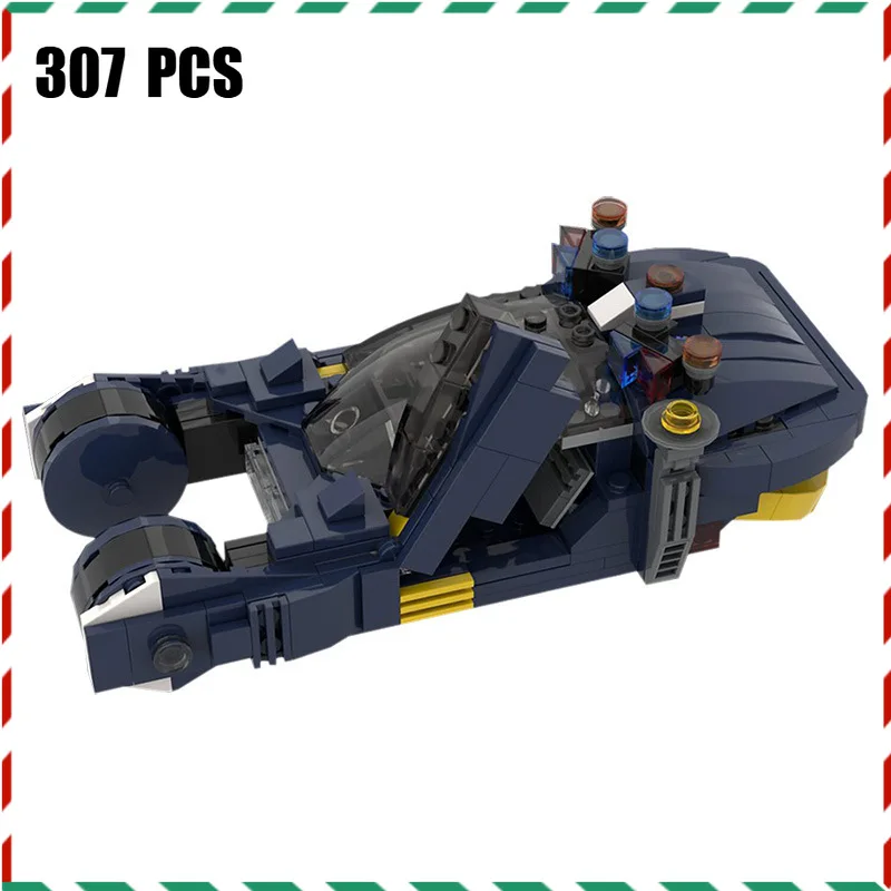 

Retro Flying Car Building Blocks - DIY Cyberpunk Vehicle Construction Toys Futuristic Police Cruiser Assembly Bricks Car Gift