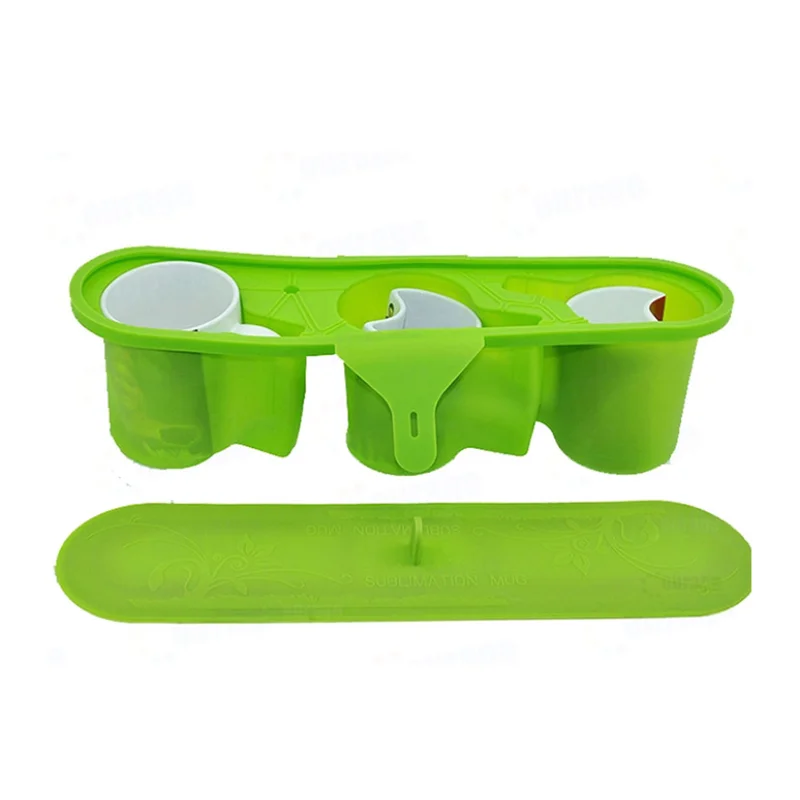 3 In 1 11oz Thermostability Rubber Mug Clamps Mould Irregular Mug Mould for 3D Vacuum Sublimation Heat Transfer Machine ST-3042