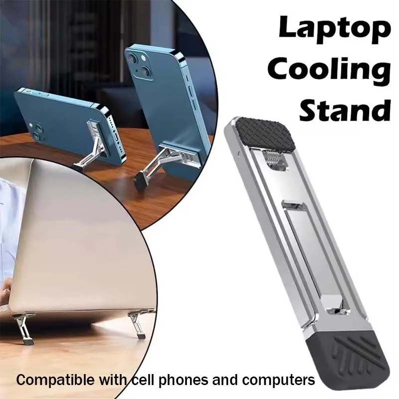 

Mini Ultra-thin Invisible Lazy Backed Cell Phone Holder Foldable Computer Cooling Portable Desktop Holder Universal Holder