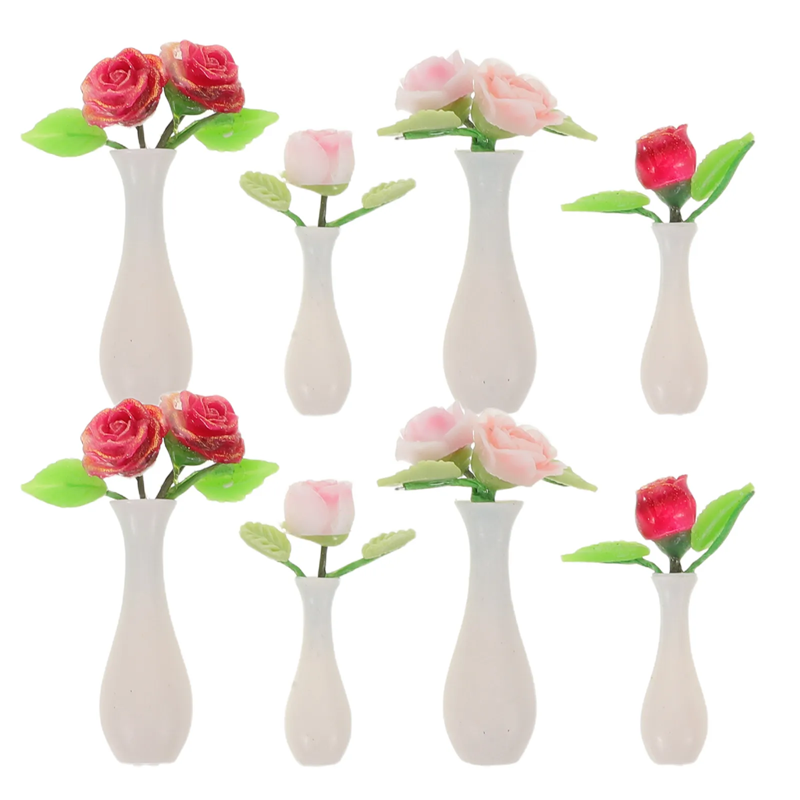 

8Pcs Miniature Dollhouse Vase Collection Versatile Tiny Vase for Dollhouse Furniture Decoration and Creative Miniature Gardening