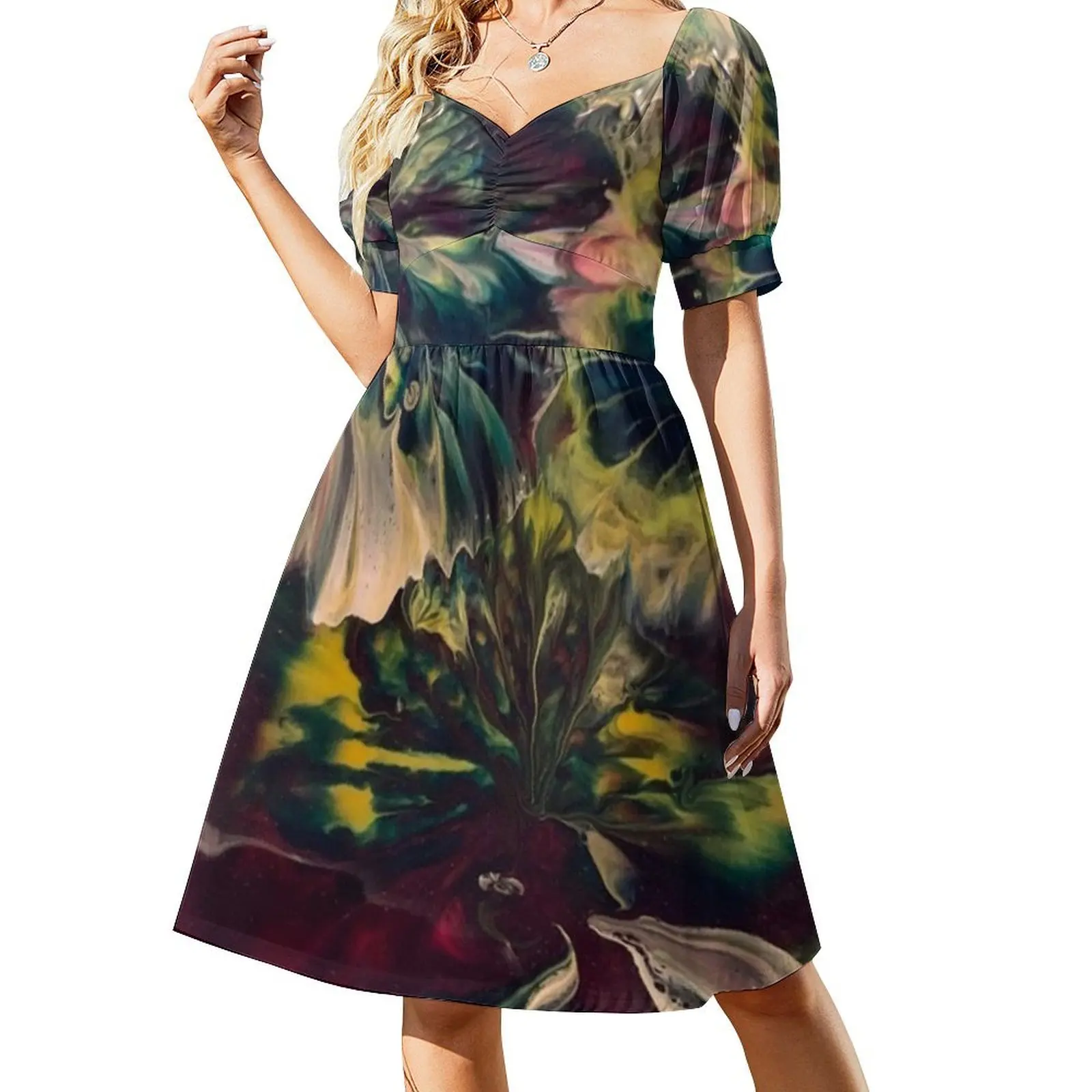 

Fleurs Short Sleeved Dress women evening dress dress for women 2025 Long