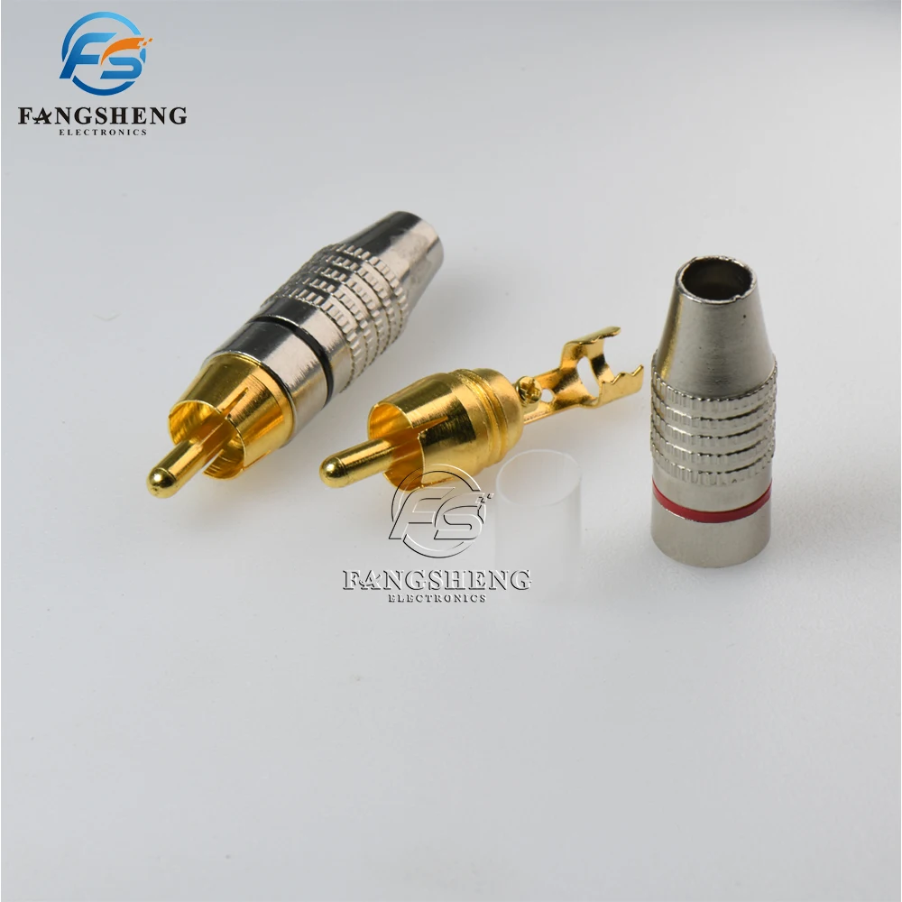 1/4/10 قطعة RCA ذكر موصل غير لحام التوصيل كمية عالية محول للصوت كابل التوصيل فيديو كاميرا تلفزيونات الدوائر المغلقة لحام خالية #3