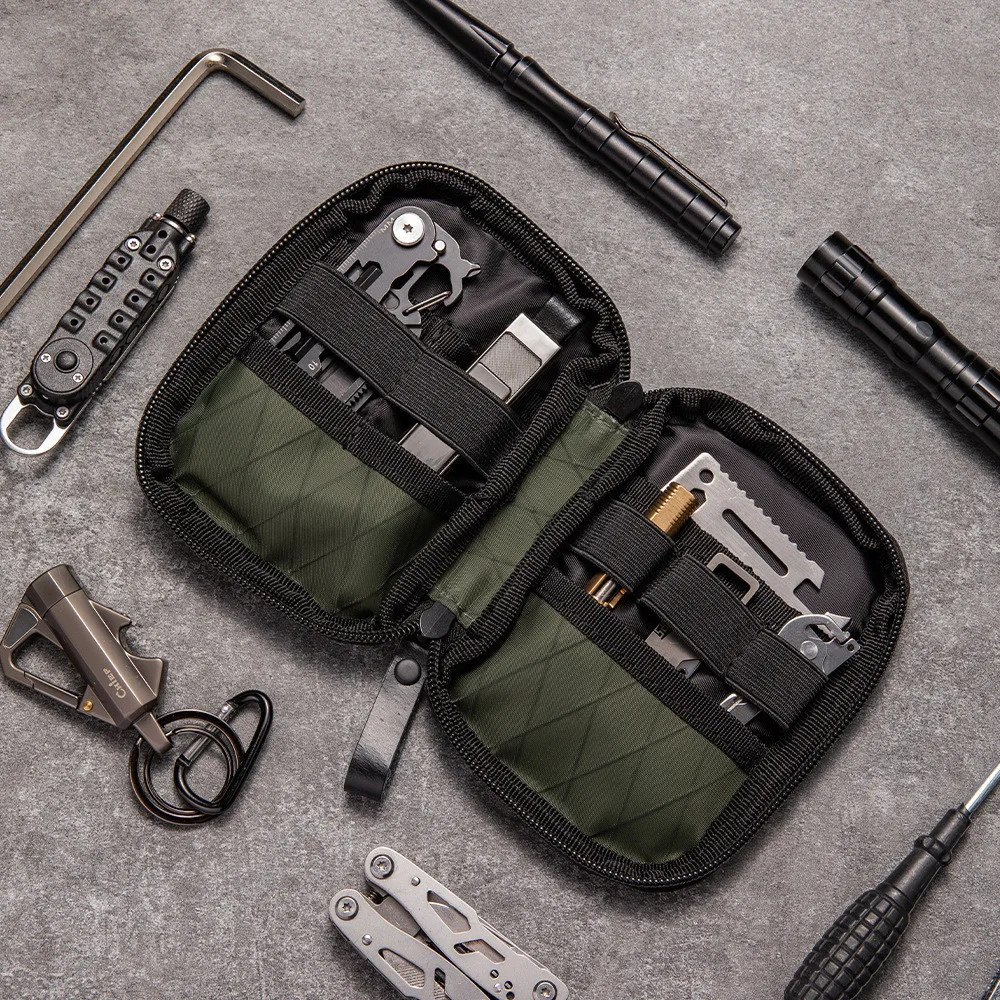 Small EDC Wallet Pouch Pocket Organizer with Belt Strap Utility Storage Bag for Multitools Cash and Key Accessories