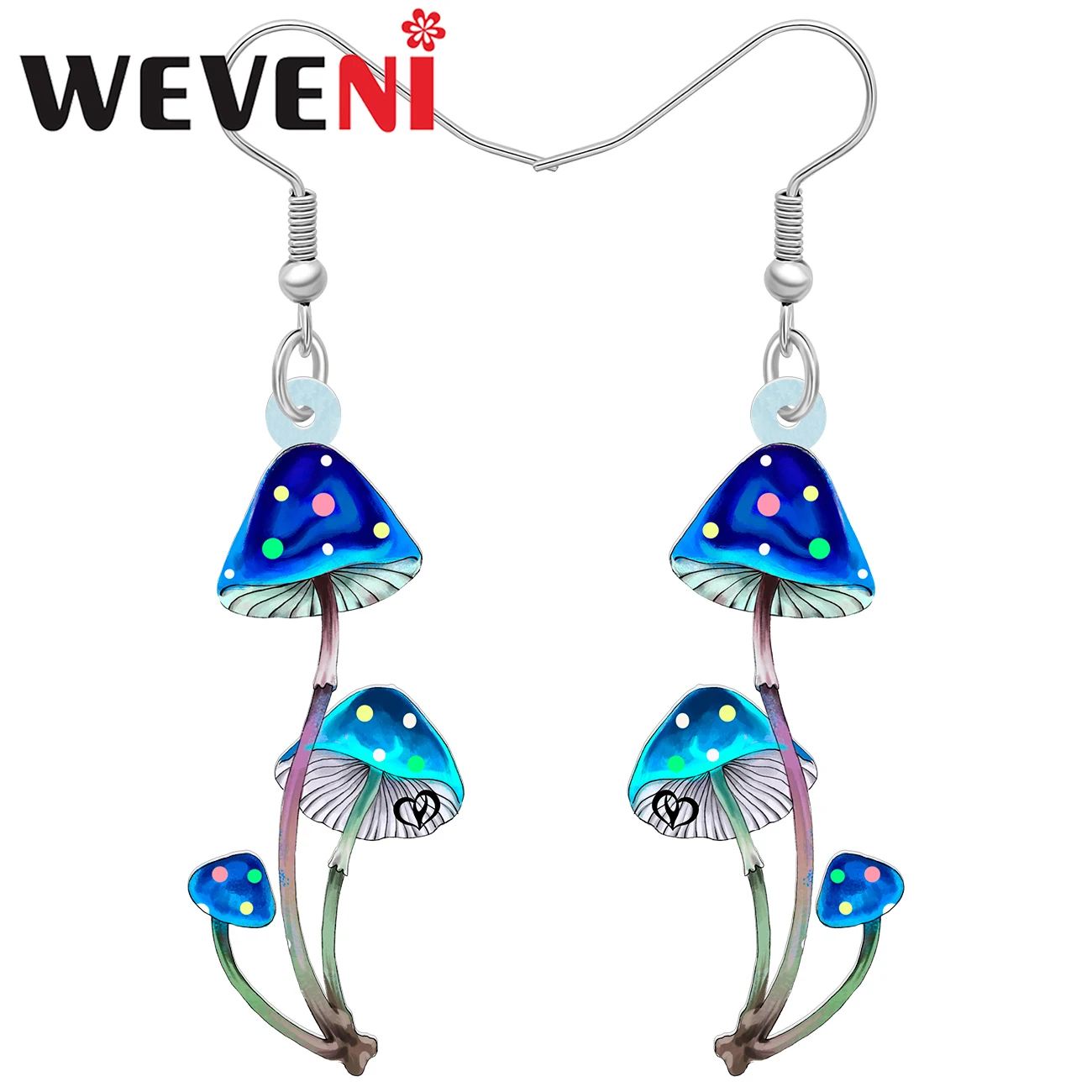 WEVENI Acrylic Cute Mushroom Earrings For Women Girls Drop Dangle Plants Jewelry Charms Spring Summer Gifts Accessories