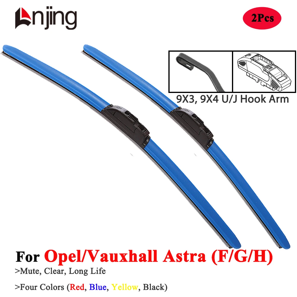 LNJING Colorful Wiper Blade For Opel Vauxhall Astra F G H GTC T92 T98 A04 F70 1992 1997 2000 2004 2006 2011 2012 Car Accessories