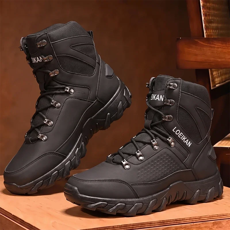 Herren High-Cut Taktische Stiefel PU-Mesh Rutschfeste Dicke Sohle Outdoor-Knöchelstiefel für Männer – Detail 10