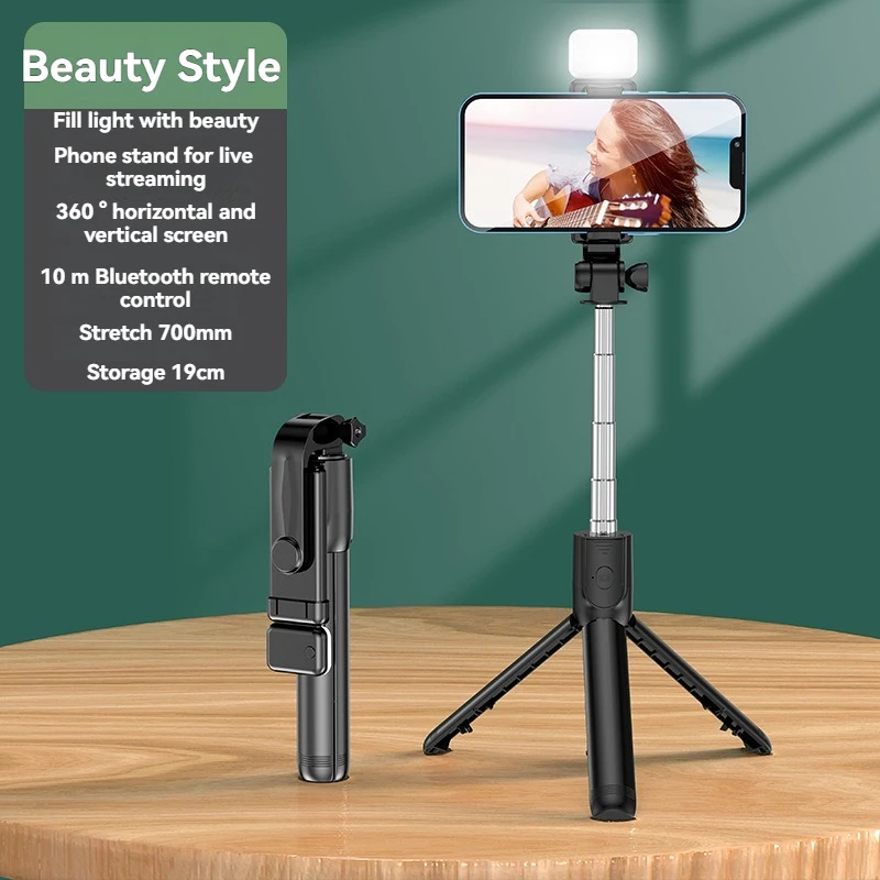 New Bluetooth Selfie Stick Mobile Phone Holder Retractable Portable Multifunct-ional Mini Tripod with Wireless Remote Shutter