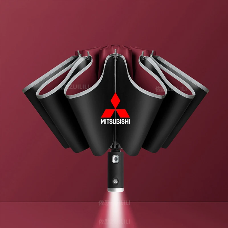 Picture 5: Car Led Light Automatic Folding Windproof Sunshade Umbrella For Mitsubishi Outlander Pajero Asx Colt Lancer EX Evolution X L200