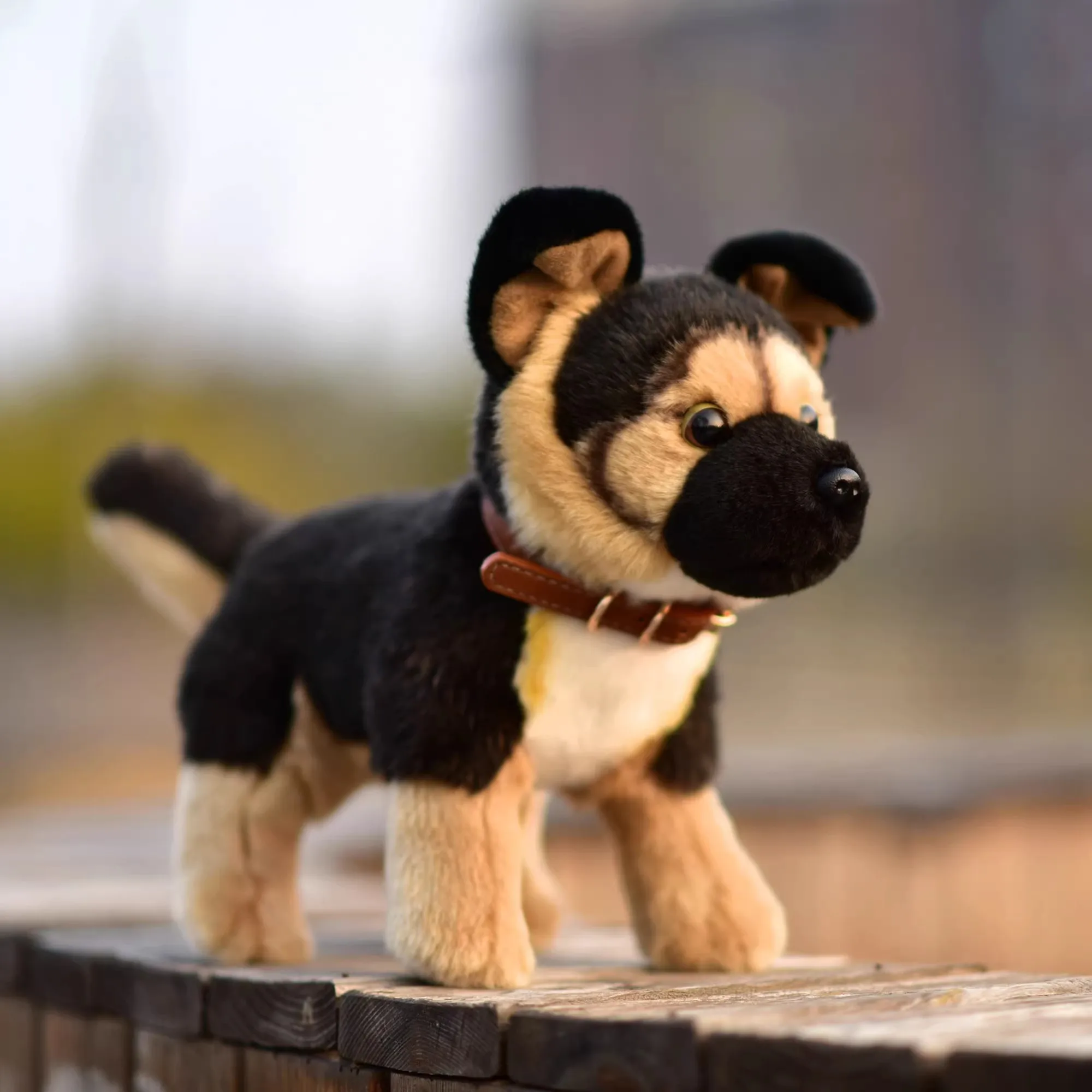 Animal simulado pastor alemán perro cachorro Wolfhound granja familia mascota modelo muñeco de peluche juguete de peluche niña niño amigo regalo de cumpleaños