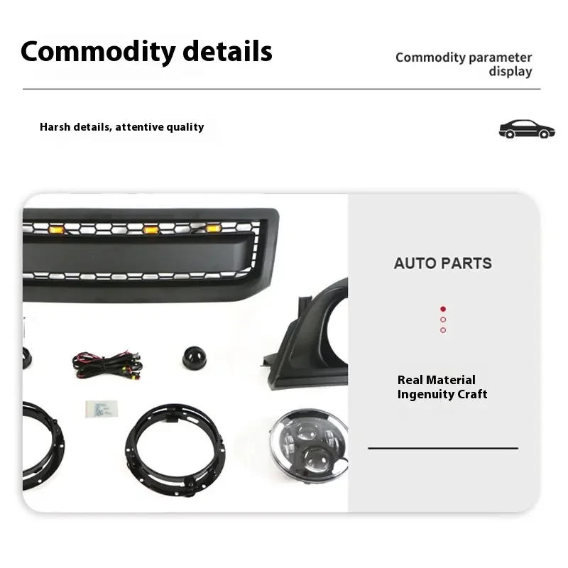 Headlamp Net Compatible Grille Upgrade Car Exterior Upgrade Bodykit Conversion Kits for Land Cruiser Prado LC120 FJ120 2003-2009