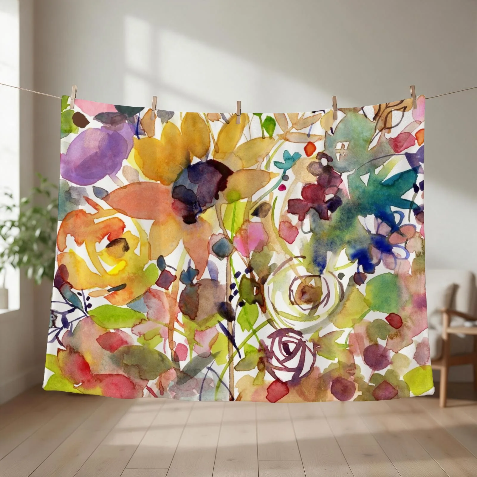 Floral Meadow with Garden Sunflower Throw Blanket Single Luxury Thicken Camping Stuffeds Blankets