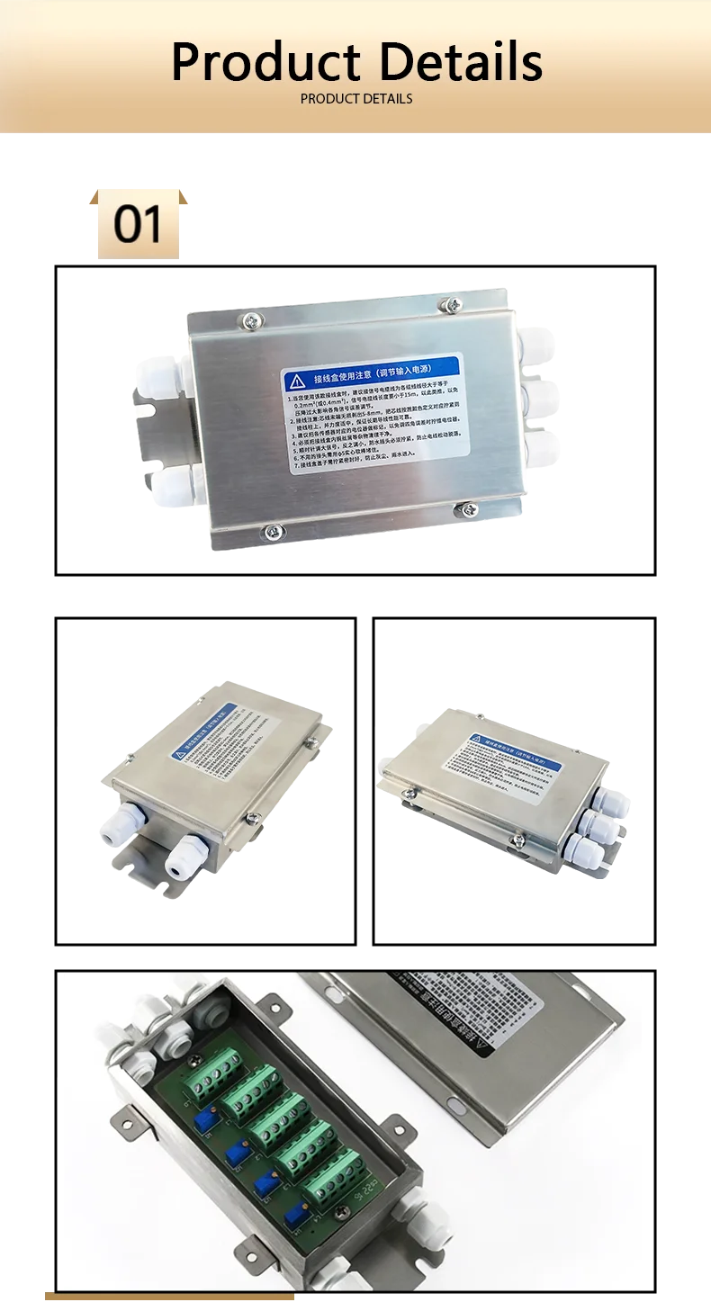 Wägezelle aus Edelstahl, wasserdicht, staubdicht, kleiner Wägesensor, Metall-4-adrige Anschlussdose, Erregungserkennung – Detail 5