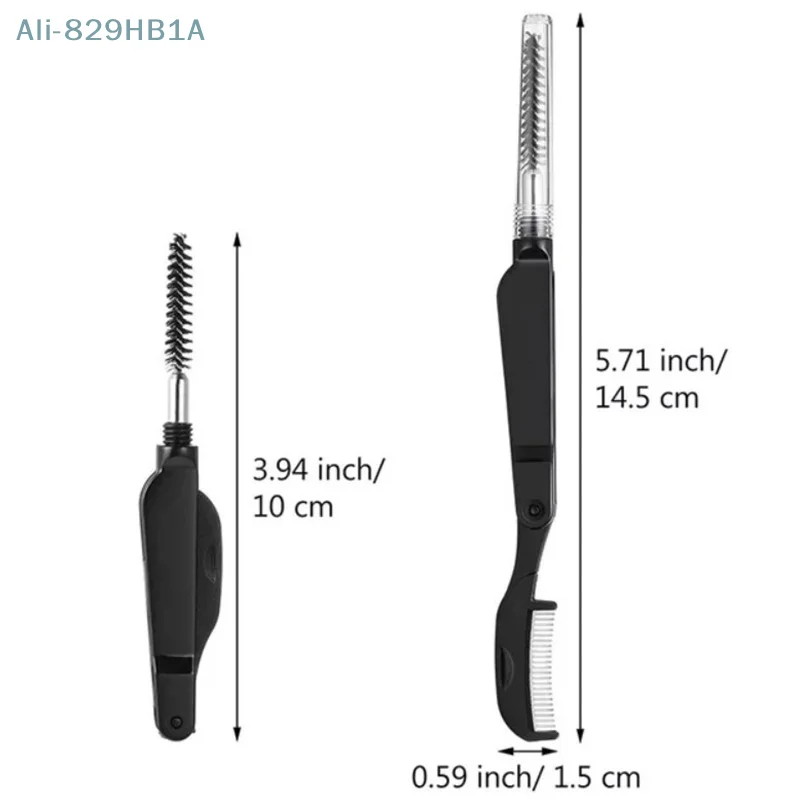 Peine inoxidable de doble cabezal para pestañas y cejas, cepillo de rímel, varitas de pestañas, herramientas de maquillaje