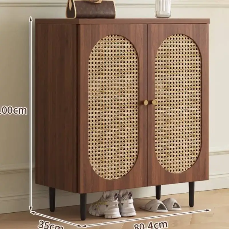 

Doors Luxury Shoe Cabinet Nordic Storage Modern Apartments Entryway Shoe Cabinet Rattan Wooden Schoenen Opbergsysteem Furniture