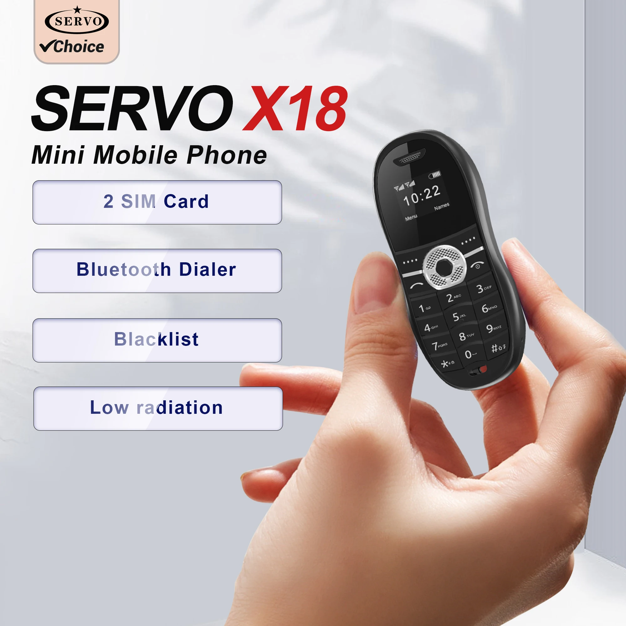 SERVO X18 Super Mini Mobile Phone 2G GSM Call Recording Blacklist Bluetooth Dialer Magic Voice Dual SIM Small Backup Cellphones
