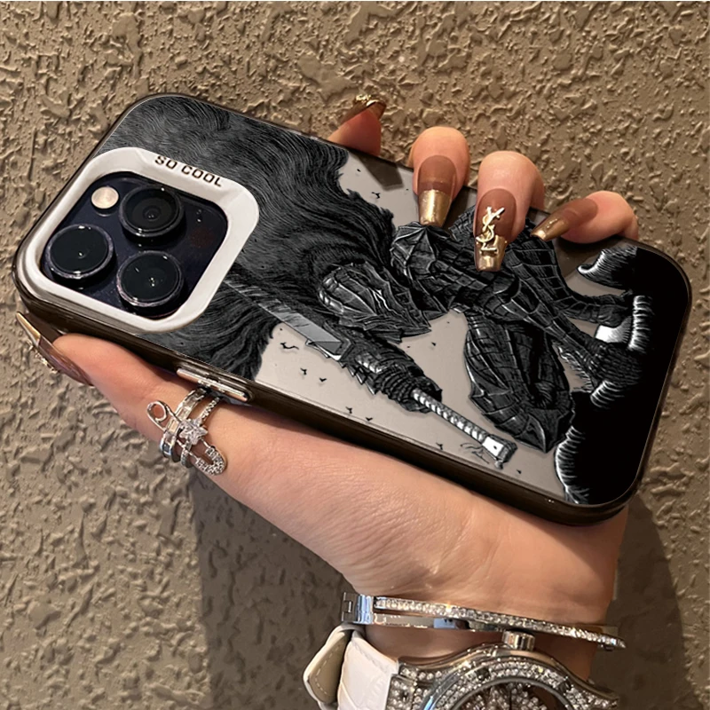 Berserk guts sangue quente anime pc caso de telefone para iphone 17 16 15 14 13 12 11 pro max plus 17 ar 16e x xr xs max capa dura