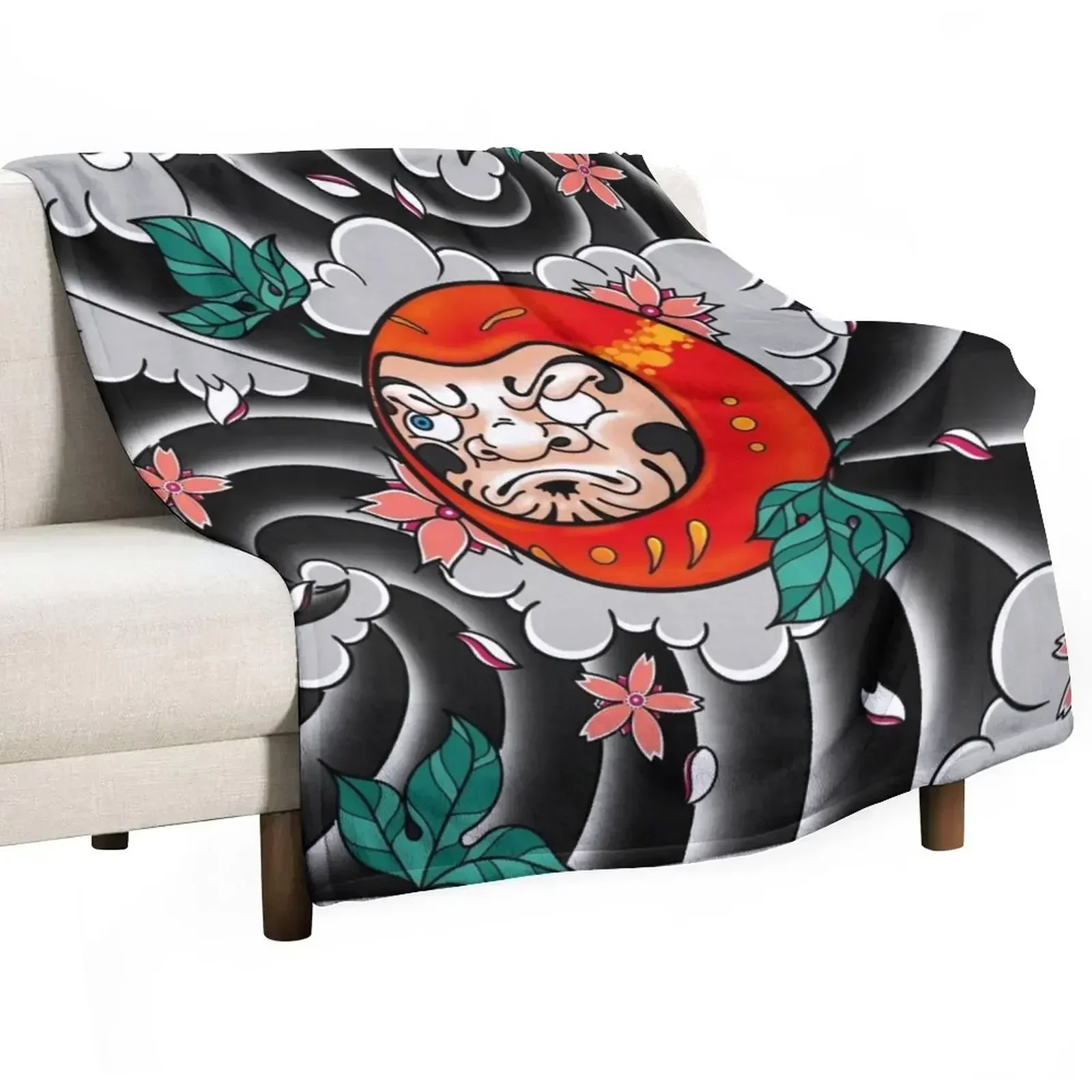 Daruma Doll Throw Blanket Nap Decorative Sofa Travel Kid'S Blankets