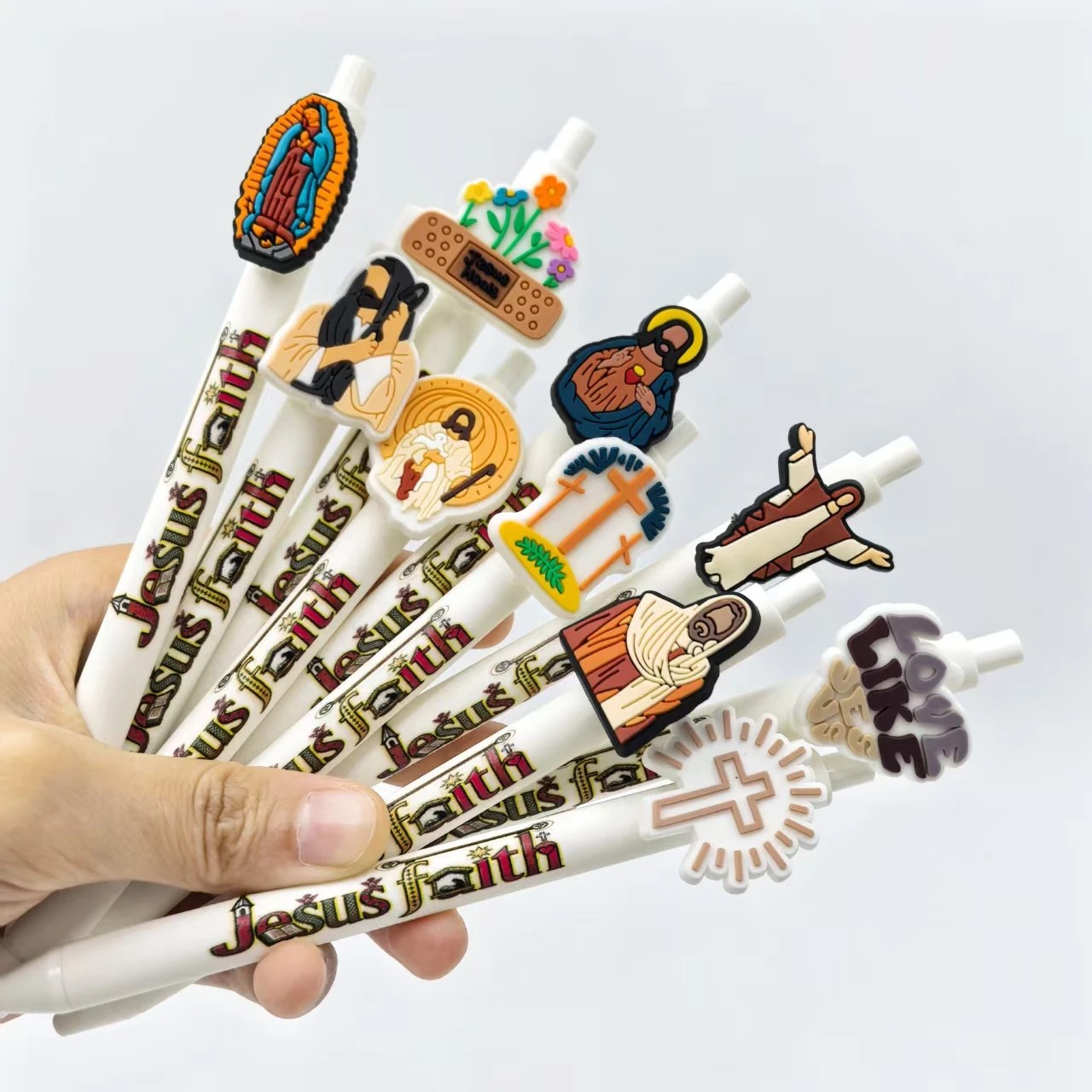 7pcs/14pcs Jesus Savior Creative Writing Pen, Scripture Copying Pen, Religious Belief Ballpoint Pen, Gift Pen for giving
