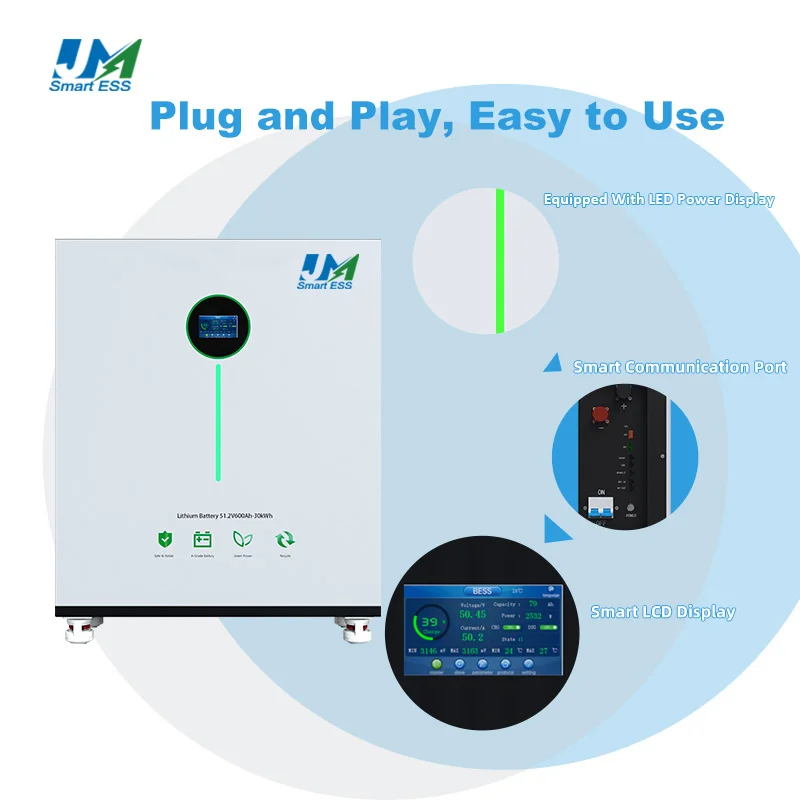 JM Factory ODM OEM 48V 51.2V 300Ah 400Ah 600Ah Rechargeable Battery Bank 15kwh 20kwh 30kwh Lithium Battery Pack