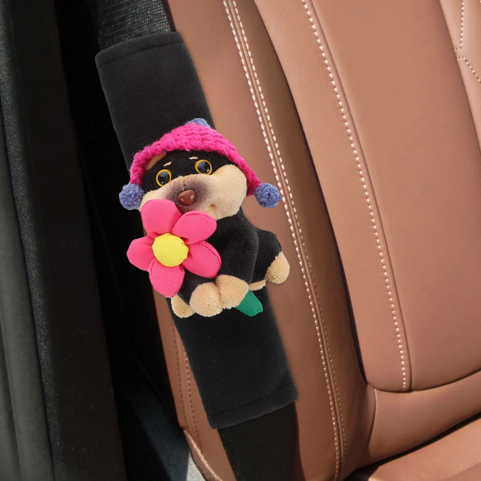 

Car Strap Shoulder Pad Cushion Cover Protector Soft Faux Pad Multifunctional Durable Easy Install Interior