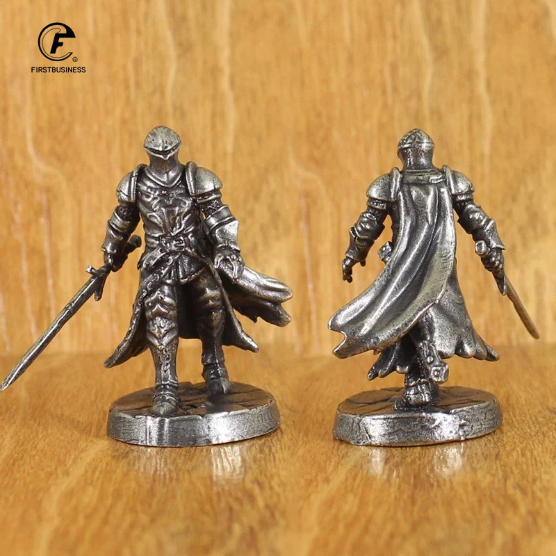 White Brass War Legions Fearless Knight Soldier Models Miniature Figurine Collections Metal Chess Piece Table Game Ornament Gift
