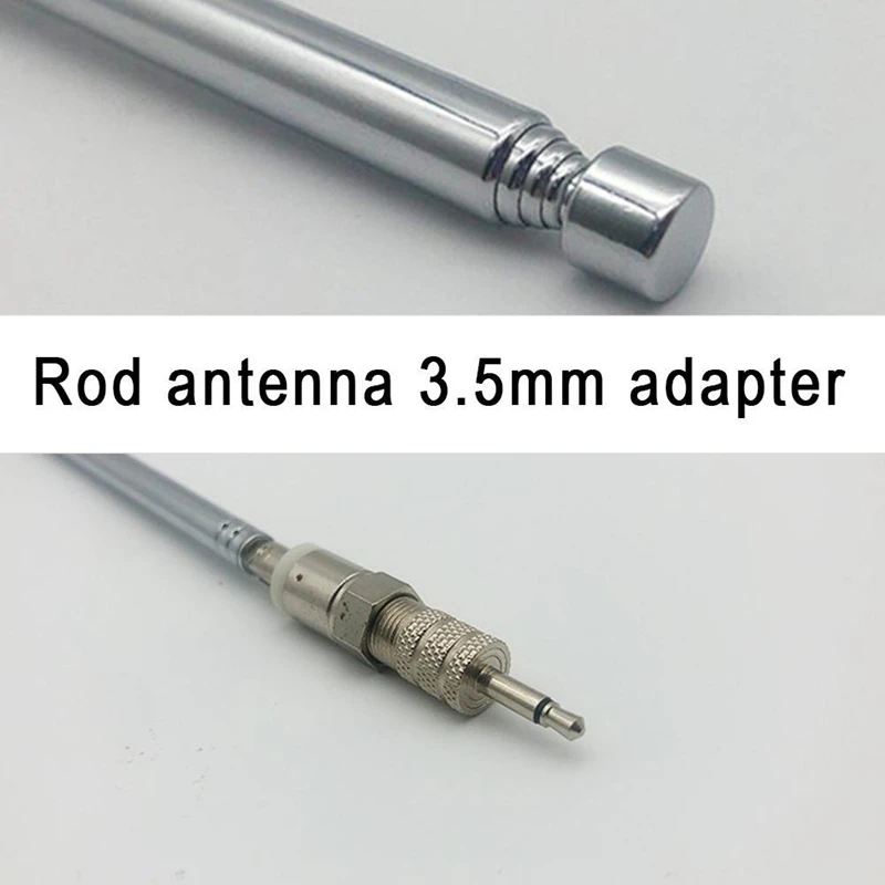 Rod Antenna 3.5Mm Adapter FM Radio Antenna Replacement Telescopic Screw F Type Male Plug Connector AV Stereo Receiver