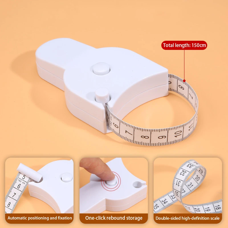 Body Measuring Tape Automatic Retractable Soft Double Scale Tape Measure Portable Ruler For Body Waist Hip Bust Tailor Tool