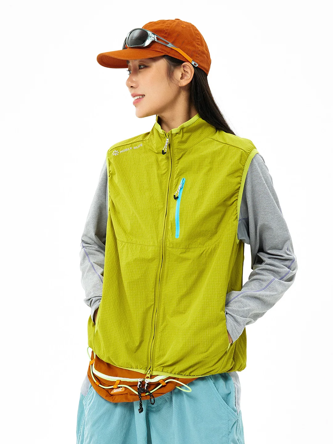Outdoor Lightweight Waterproof Adventure Vest Unisex Hiking Mountain Climbing Jacket Quick Dry Zipper Closure Side Pockets