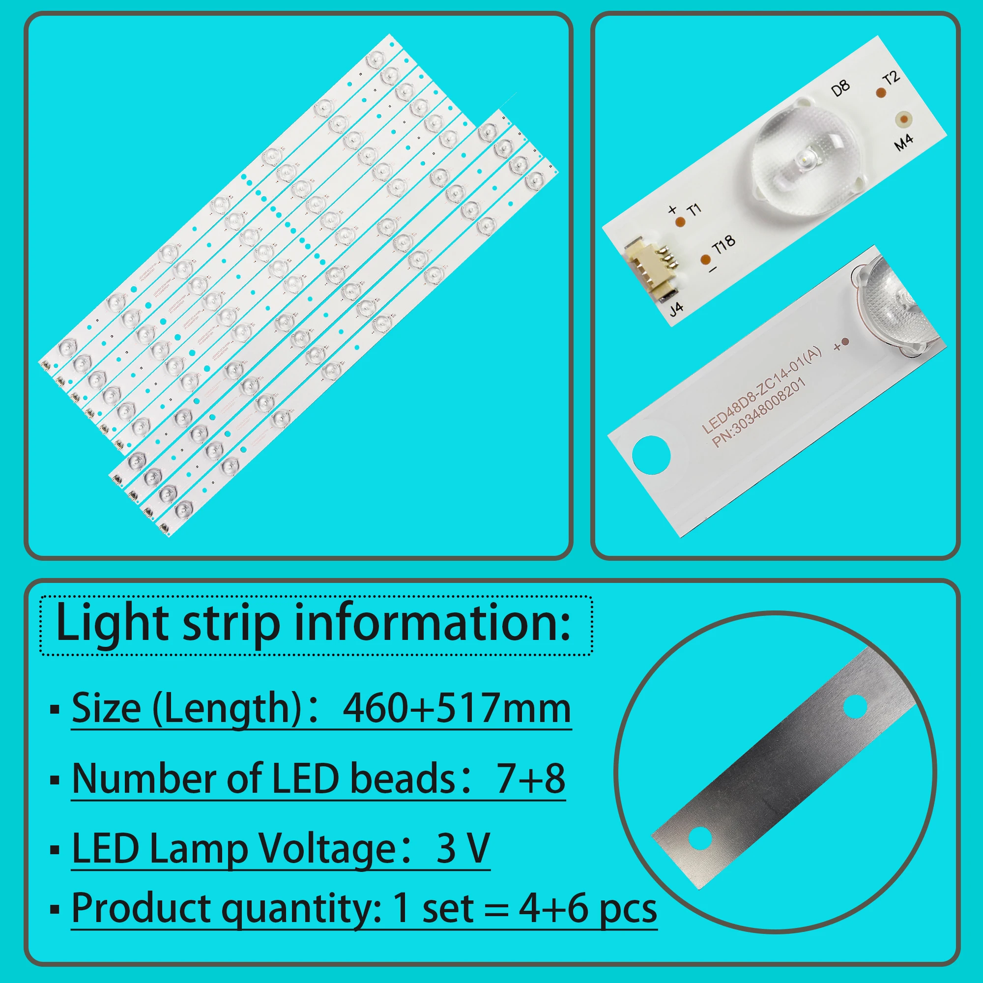 

Светодиодная лента подсветки для LE48M33S LE48M50S LE48M35S LE48F3000W LE48B510X 48K5 LE48M50S LD48U3300 LE48M600F