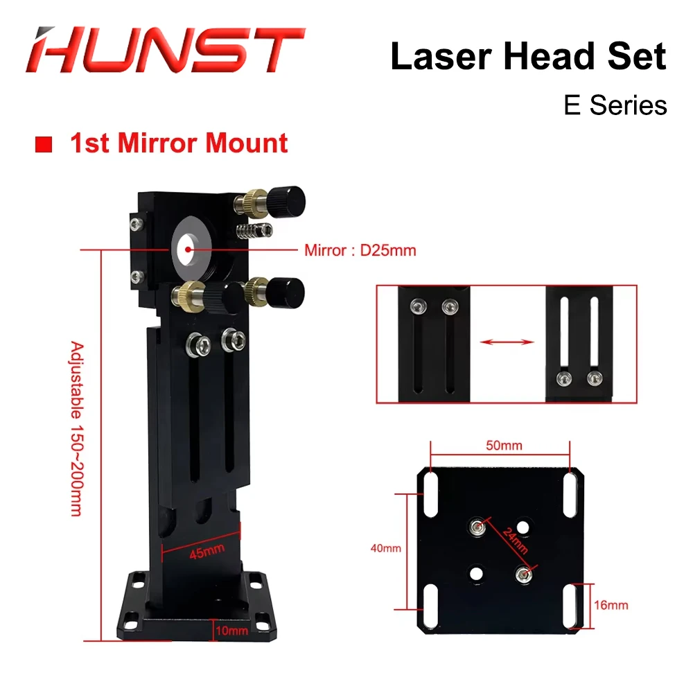 HUNST E Series Black CO2 Laser Head Kit Reflector Bracket Installation for Laser Cutting Engraving Machine Accessories
