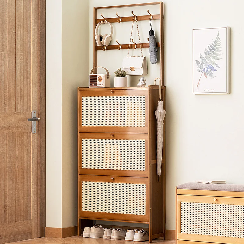 

Small apartment ultra-thin shoe cabinet household integrated storage shoe rack multi-layer entry dust-proof corridor door shoe r