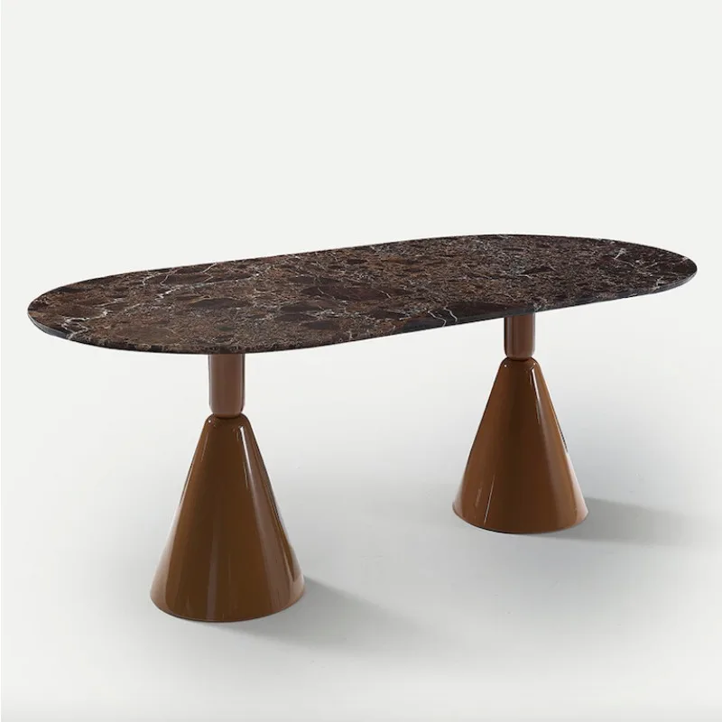 Dining table Small apartment dining table Modern simple rectangular fiberglass dining table and chairs y