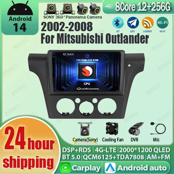 

Android 14 Carplay Auto Car Radio Multimedia Player For Mitsubishi Airtrek Outlander 2001-2005 2din Autoradio Stereo Head Unit