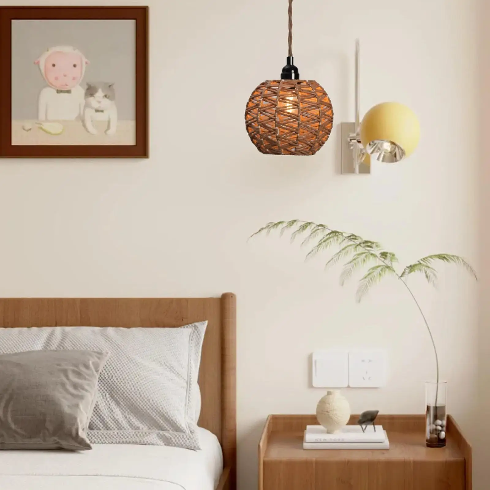 

Pendant Lamp Shade Rustic Bulb Guard for Kitchen Island Dining Room Teahouse