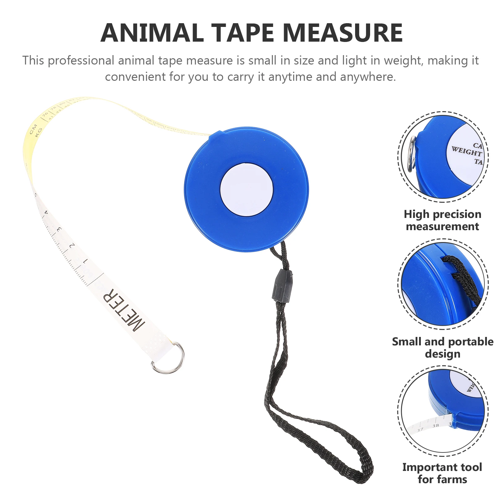 

Multifunctional Animal Body Measuring Tape 2.5 Meters High Precision Portable Tool For Cattle Goat Horse Pig Farm Use Ox Tape