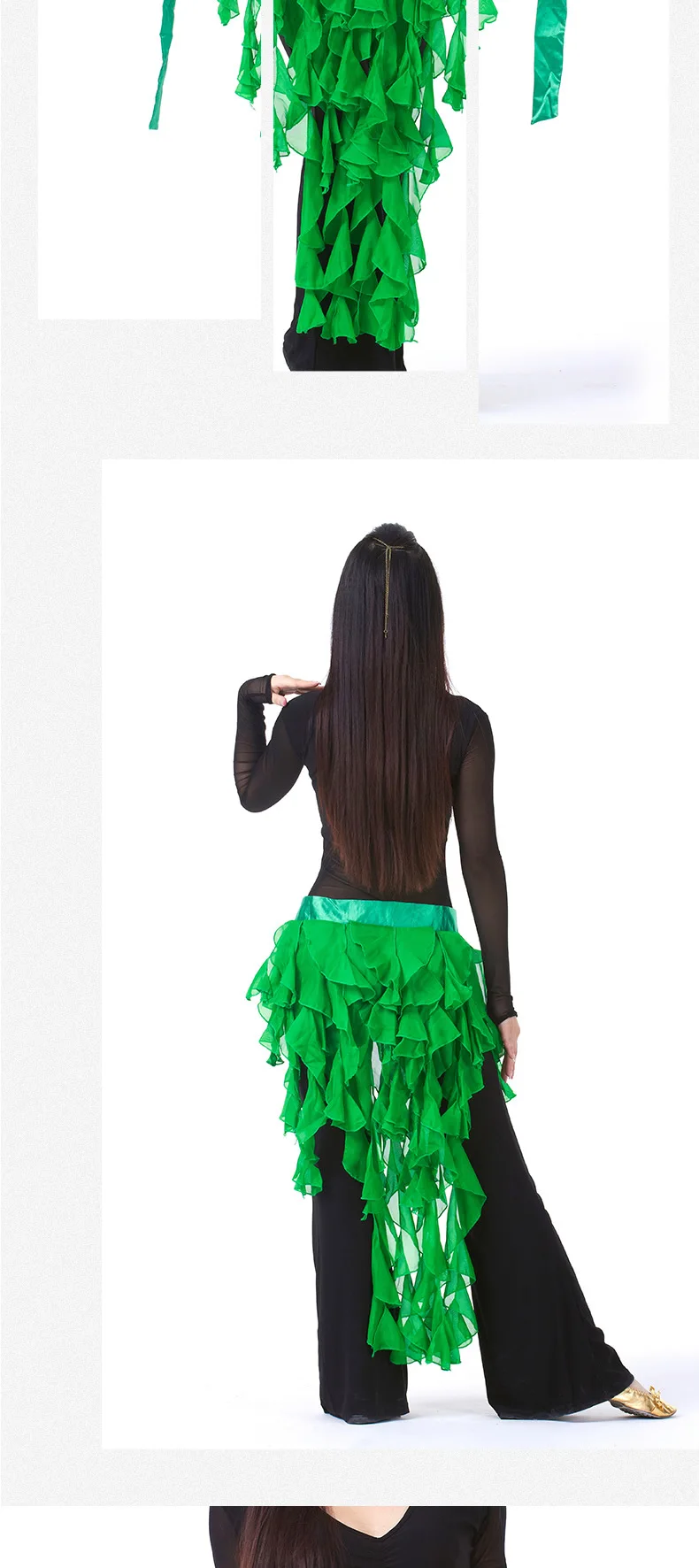1PC frauen Bauchtanz Hüfte Schal Gürtel Rock Latin Dance Gürtel Neun Schwanz Fuchs Rock Leistung Quaste Welle rock – Detail 15