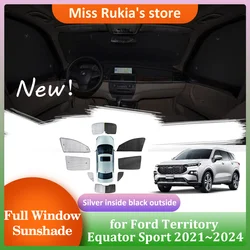 Coverage Sunshades for Ford Territory Equator Sport 2021~2024 Roof Windows Sun Visor Windshield Curtain Sunroof Cover Accessorie