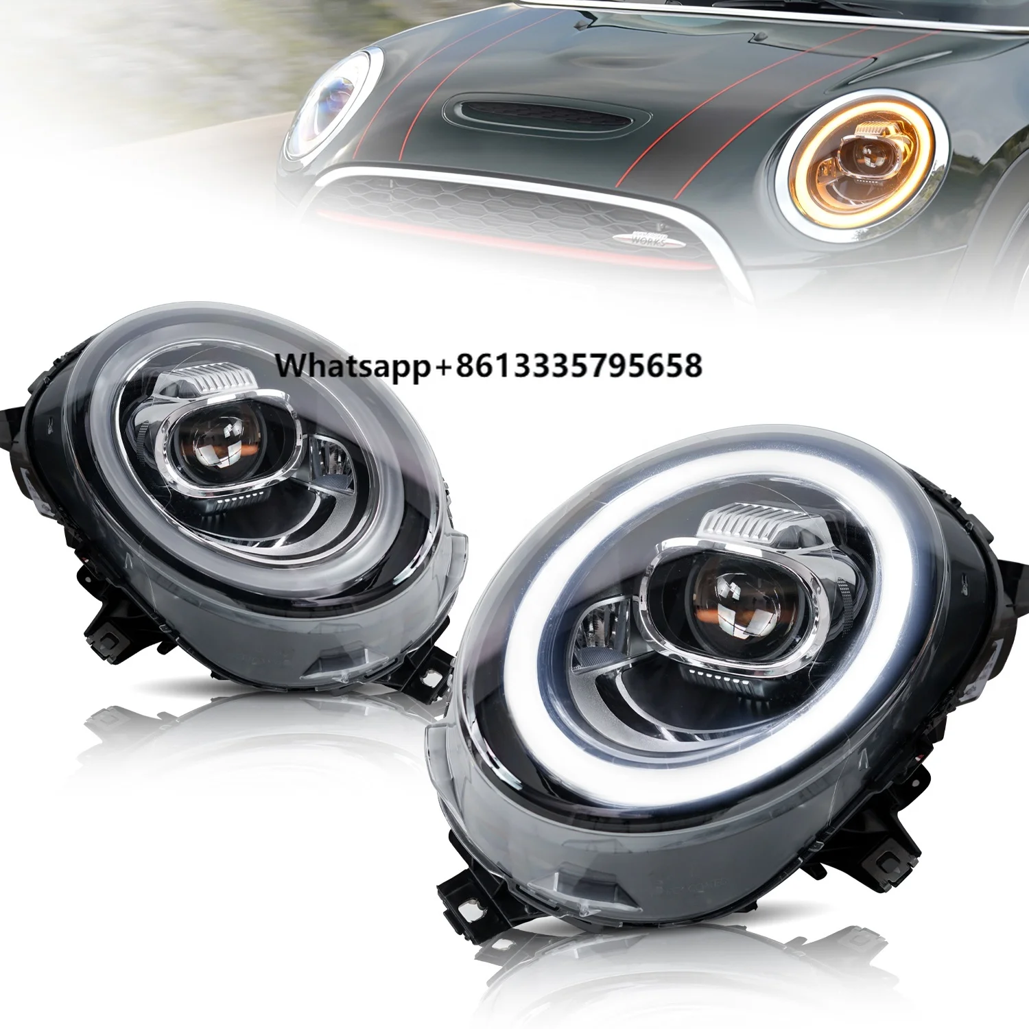 

Archaic LED Front Lamp Mini F54 F55 RGB Starting DRL 2014-2018 Head Light for MINI Cooper F56 Headlights(Only for Halogen Model)