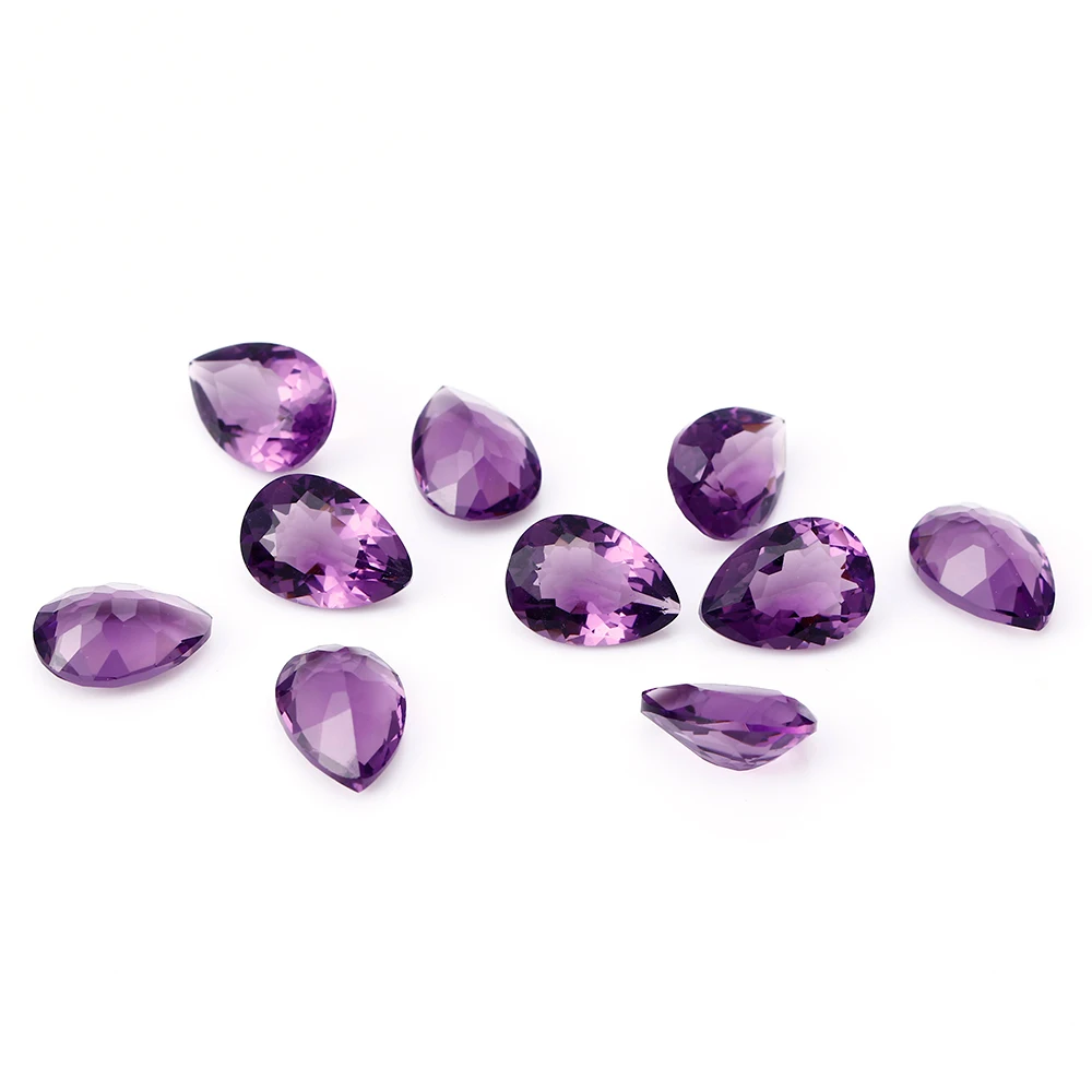 Nano Stone Double-Sided Cutting Pear Shape 8X11MM 5 DIY Bare Beads Stone Jewelry Accessories Quality Gem Gift Decoration