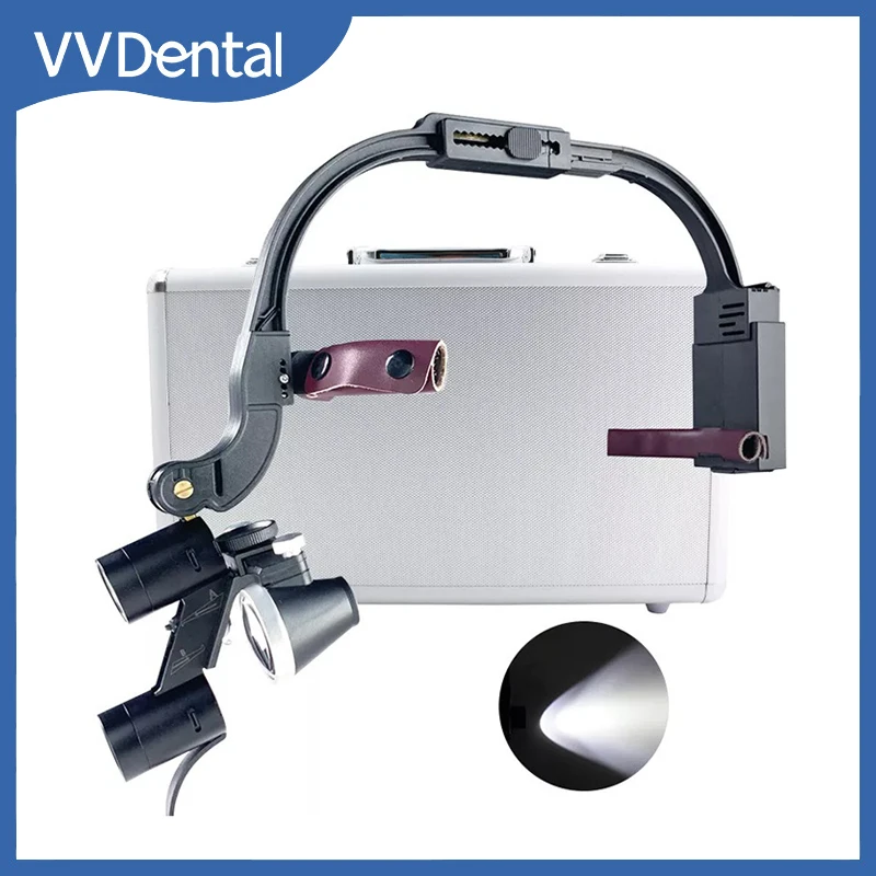 Dental LED Head Light Lamp 2.5X 3.5X Magnification Binocular Loupes Comfortable Headband Dental 5W Surgical Headlight Magnifier