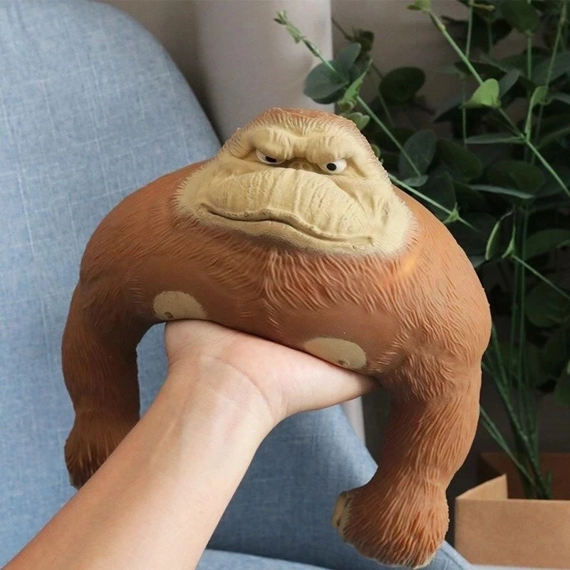 Funny Sand Filled Stress Gorilla Soft Latex Monkey Squeeze for Adults and Kids,Elastic Stretchable Animal for Stress Relief and