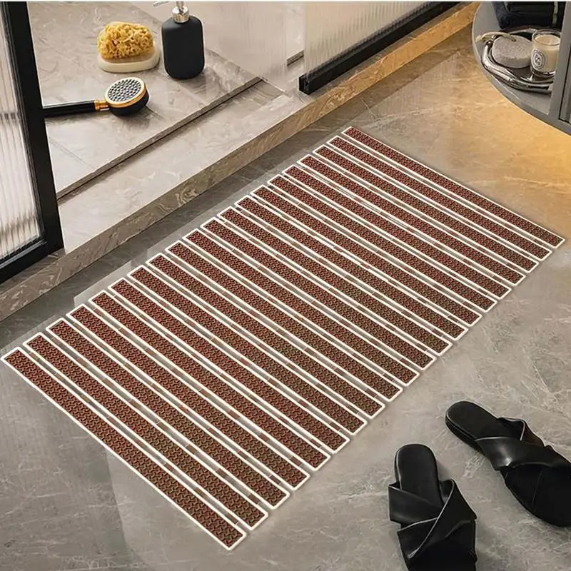 Anti Slip Bath Mat Bathroom Non Slip Mat Rubber Great Drainage Mat Y Shaped Stripe Mat With Suction Cup For Tub Bathroom