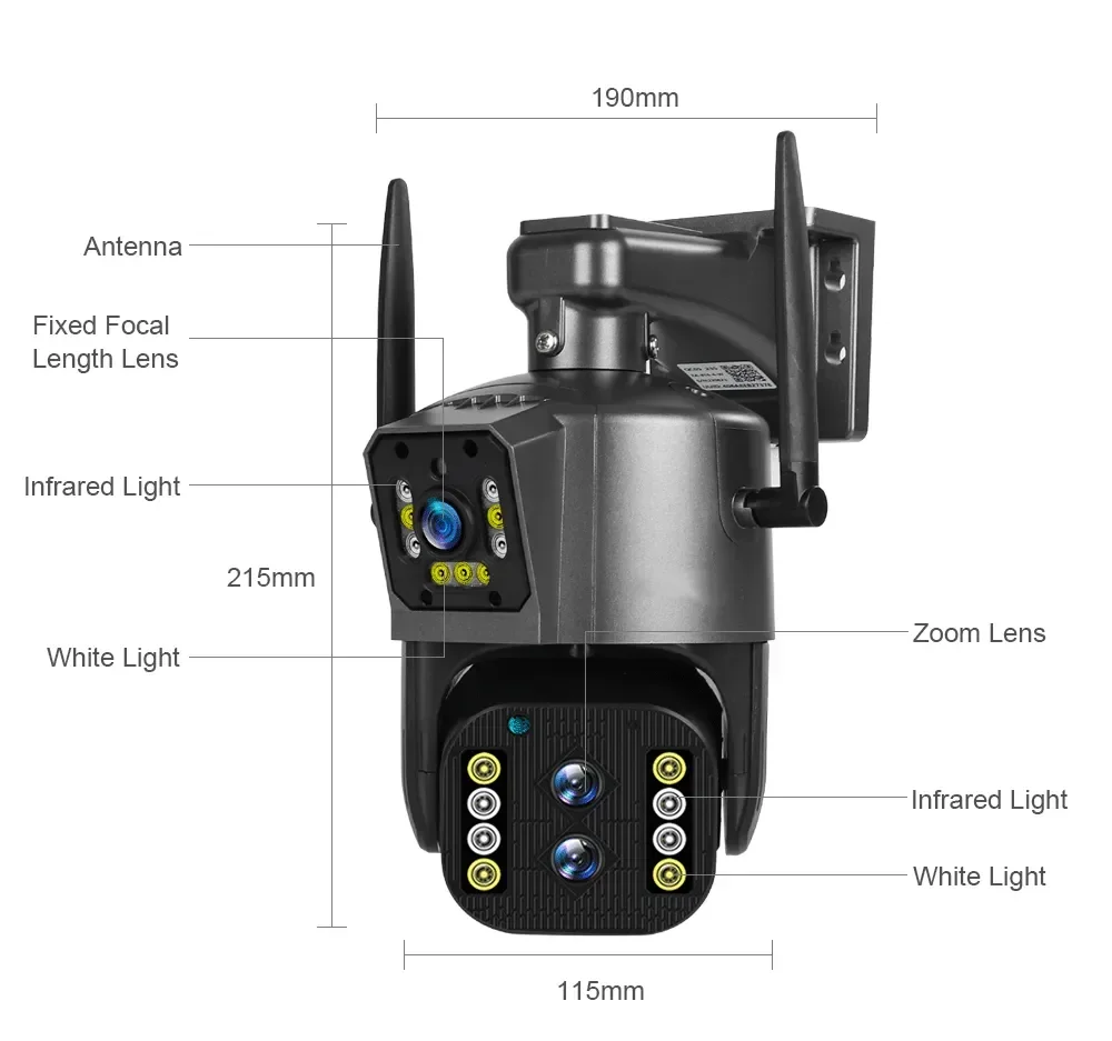 4K 4MP 10XZoom LTE 4G emplacement pour carte Sim extérieur solaire alimenté sécurité réseau IP suivi humain double objectif CCTV 4G PTZ caméra