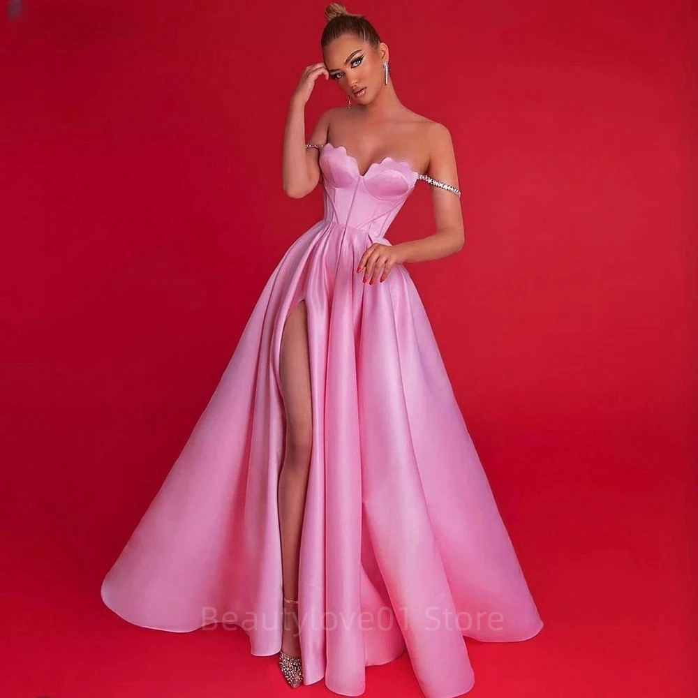 High Quality Floor-Length A-line Prom Dresses Sweetheart Spaghetti Strap Evening Gown Side Split Party Dress Serene Hill Dresses