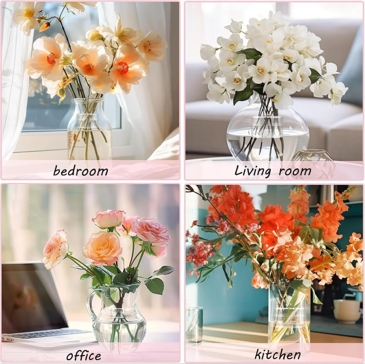 2Pcs Multi-Hole Floral Stem Holder Set, Fits Most Vase Sizes, Works for Fresh & Artificial Roses, Ideal for Flower Arrangements - view 6