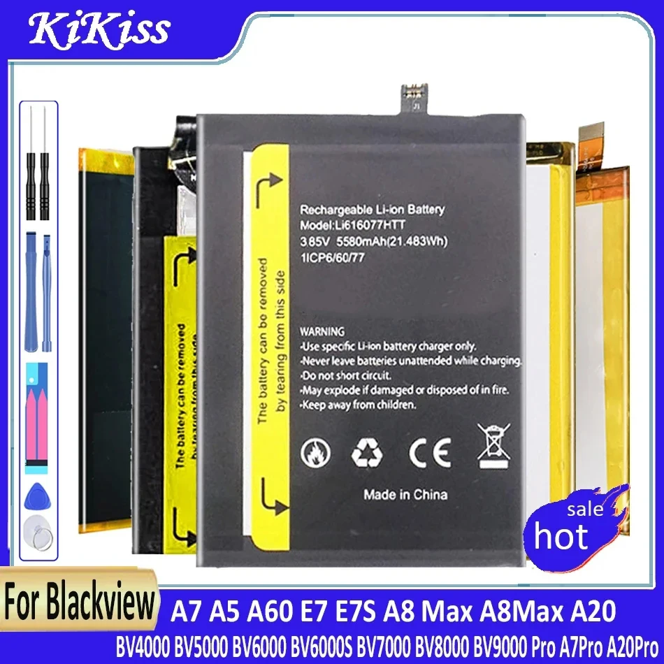 Phone Battery for Blackview, A7, A5, A60, E7, E7S, A8 Max A20, BV4000, BV5000, BV6000, BV6000S, BV7000, BV8000, BV9000 Pro